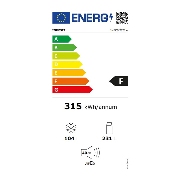 Kombinovani hladnjak Indesit INFC8 TI21W (No Frost)