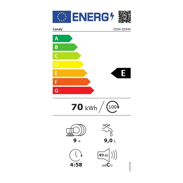 Ugradna mašina za pranje posudja Candy CDIH 2D949