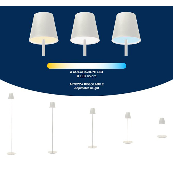 Lampa podesive visine Beper P201UTP402 bežična podna (White)