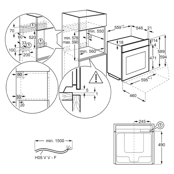 Ugradna rerna Electrolux EOF5H40BX