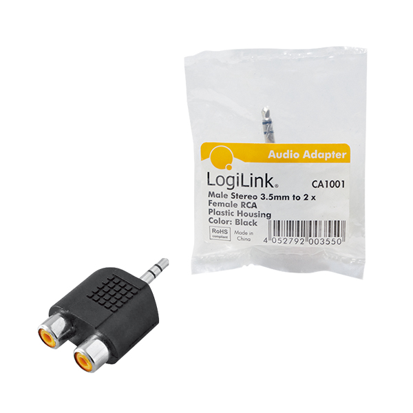 Audio adapter LogiLink 1xM stereo 3,5mm-2xF RCA