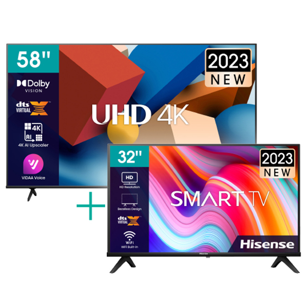 TV LED SET Hisense 58''+32'' 4K Smart