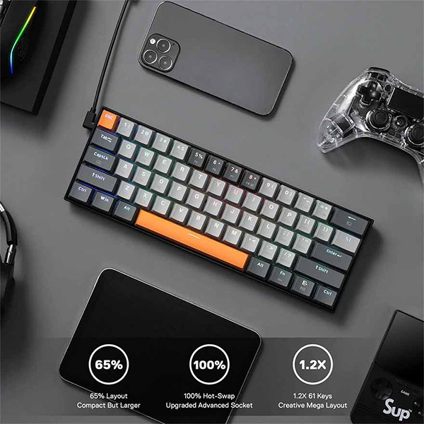 Tastatura Redragon Caraxes K644GG-RGBE 65% žična RGB mehanička Gaming