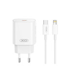 Punjač zidni XO CE25 PD 25W 1x USB-C white + cable USB-C - Lightning GSM178556