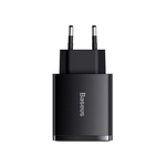 Zidni punjač Baseus Compact PD 30W 1x USB-C 2x USB black BRA011034