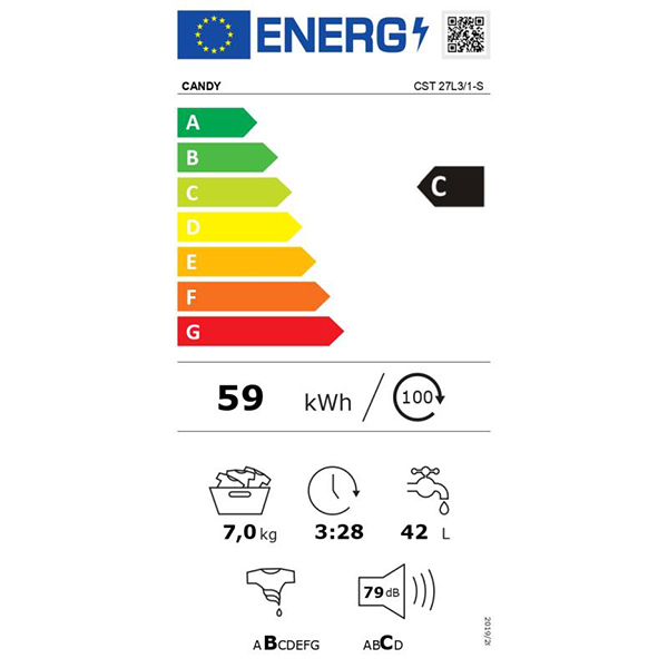 Veš mašina Candy CST 27L3/1-S Top punjenje 7kg/1200rpm