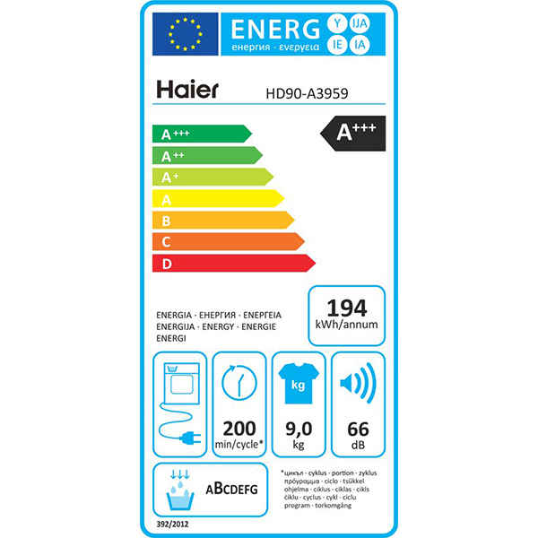 Mašina sa sušenje veša Haier HD90-A3959E-S 9kg/toplotna pumpa