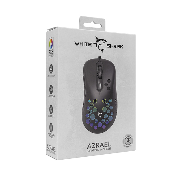 Miš White Shark Azrael 12.800 DPI Gaming crni