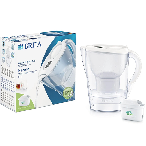 Bokal za filtraciju vode za piće BRITA Marella Cool PRO 2.4L bijela+1 Maxtra Pro u setu