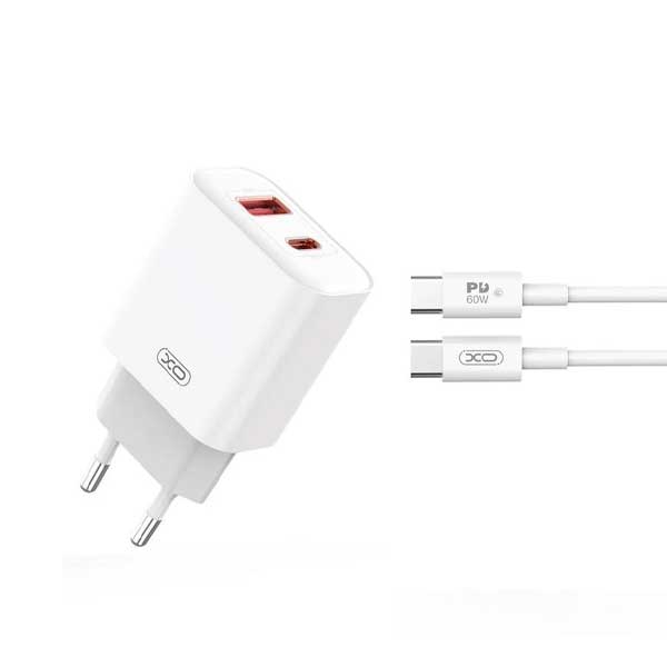 Zidni punjač XO CE12 PD QC 3.0 20W 1x USB/1x USB-C white GSM172930