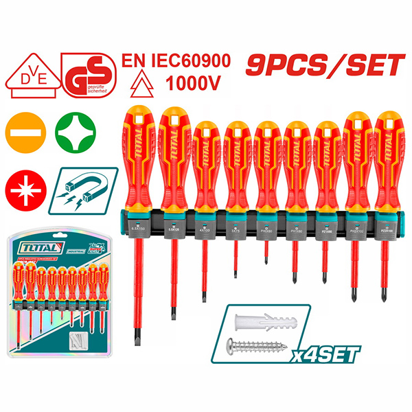 Set odvijača izolovani Total THTIS596 (9-djelni)