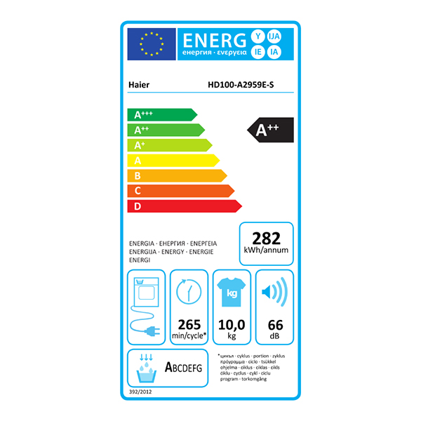 Mašina za sušenje veša Haier HD100-A2959E-S 10kg/toplotna pumpa