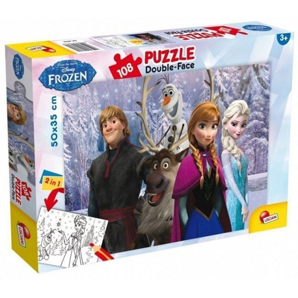 Puzzle Lisciani Složi i oboji DF Plus - Frozen, My Friends, 108 kom