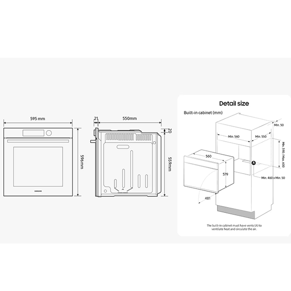 Ugradna rerna Samsung NV7B44403AB/U3 Bespoke/Dual Cook/