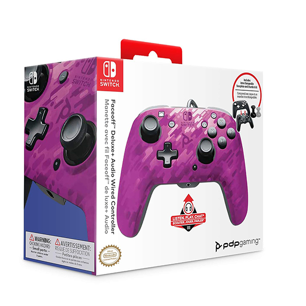 Džojstik PDP Faceoff Deluxe + Wired Switch Pro Controller Camo Purple PDP23-VP