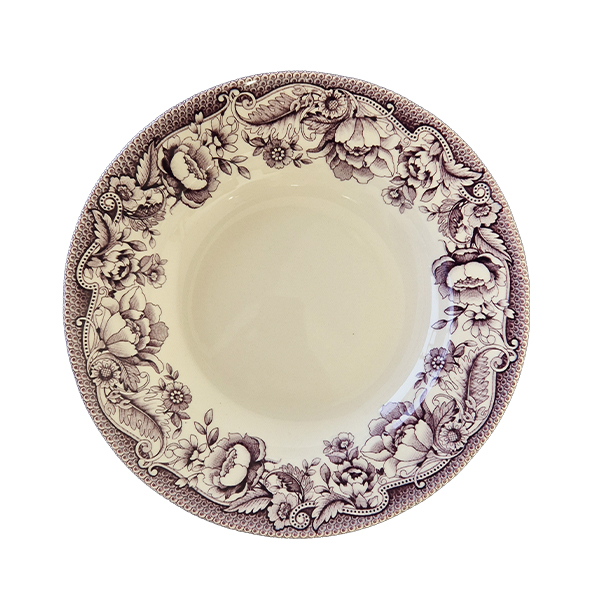 Tanjiri duboki Fina kuća SET/6 9.2 (9114087) dekor retro ljubičaste ruže keramika