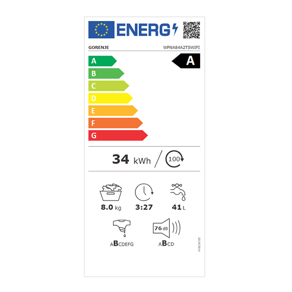 Veš mašina Gorenje WPNA84A2TSWIFI-744231 inverter motor 8kg/1400rpm/