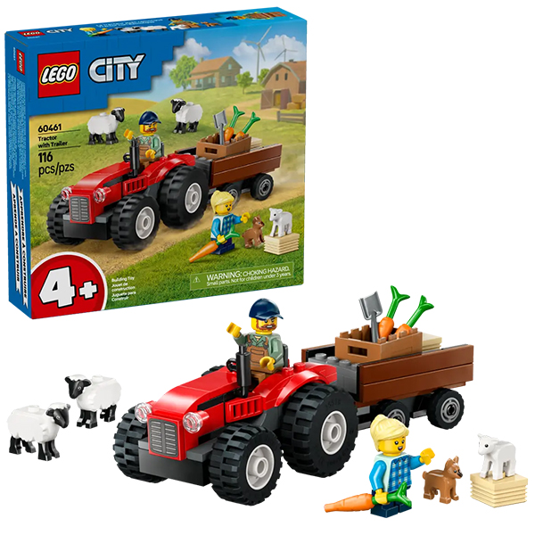 LEGO City Red Farm Tractor with Trailer & Sheep (60461)