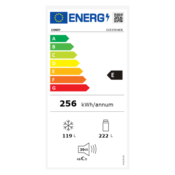 Kombinovani hladnjak Candy CCE3T618EB (No Frost)