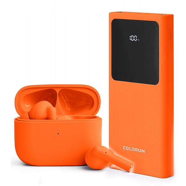 SET 2U1 COLORUM Power bank 10.000mAh + slušalice TWS Bluetooth (Orange)