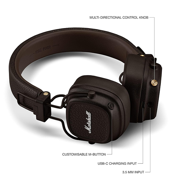 Slušalice Marshall Major V Bluetooth (Brown)