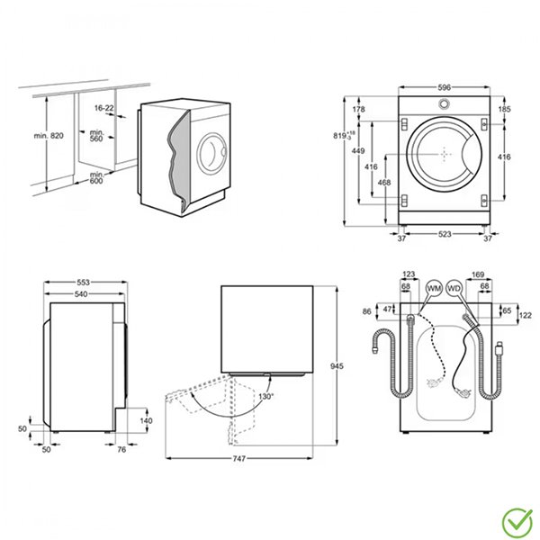 Ugradna veš mašina Electrolux EW8F348SCI 8kg/1400rpm