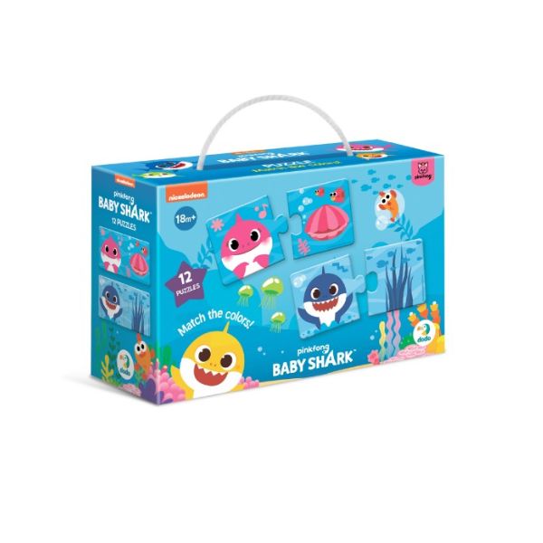 Puzzle Dodo Baby Shark - poveži boje - 12 komada