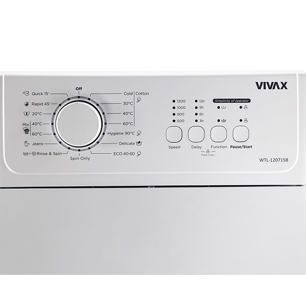 Veš mašina Vivax WTL-120715CB 7kg/1200rpm Top punjenje/ Veš mašina Vivax WTL-120715CB 7kg/1200rpm Top punjenje/