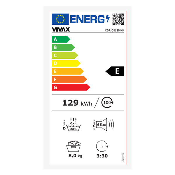 Mašina za sušenje veša Vivax CDR-0816MHP 8kg/toplotna pumpa/ Mašina za sušenje veša Vivax CDR-0816MHP 8kg/toplotna pumpa/