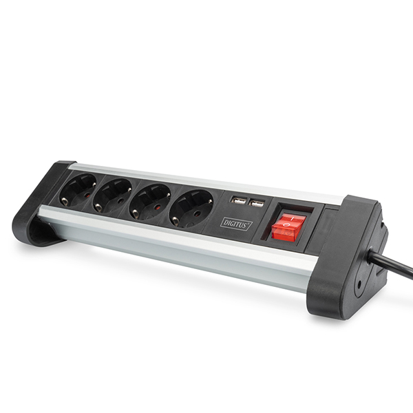 Produžni kabl Digitus 4xpower socket + 2xUSB port office table mount DA-70614