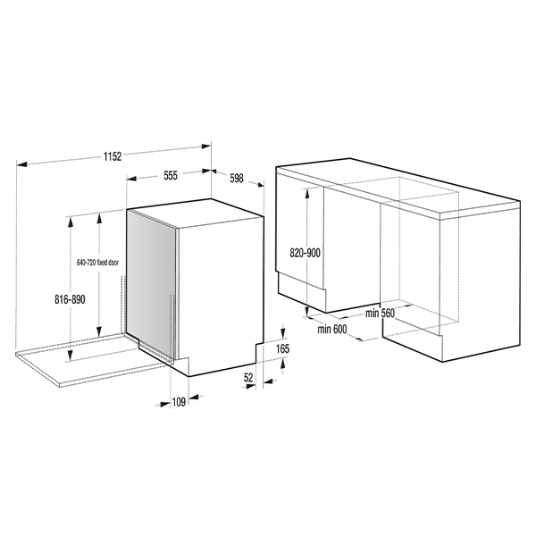 Ugradna mašina za pranje posuđa Gorenje DW50.1 GV642D65-745176/ Ugradna mašina za pranje posuđa Gorenje DW50.1 GV642D65-745176/