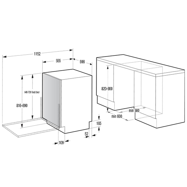 Ugradna mašina za pranje posuđa Gorenje DW50.2 GV673A66-745228/ Ugradna mašina za pranje posuđa Gorenje DW50.2 GV673A66-745228/