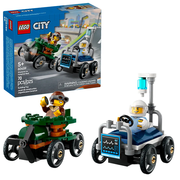 LEGO City Airplane vs. Hospital Bed Race Car Pack (60459)