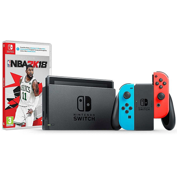 Konzola Nintendo Switch Red & blue Joy-Con Had + NBA 2K18