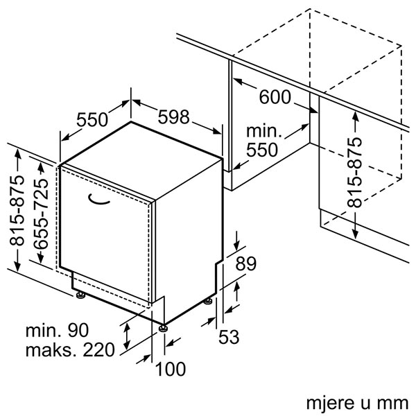 Ugradna mašina za pranje posuđa Bosch SMV4HVX02E/ Ugradna mašina za pranje posuđa Bosch SMV4HVX02E/