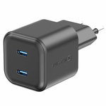 Adapter Swissten GaN 2xUSB-C 20W PD Black - 22070510