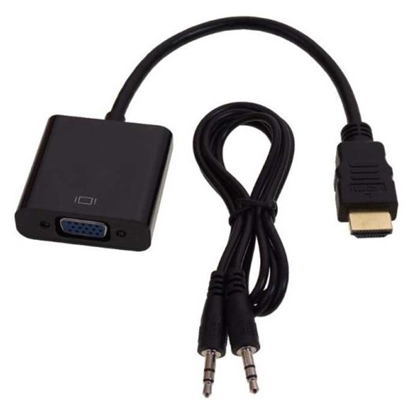 Adapter-konvertor Fast Asia OST02046 HDMI (M) – VGA (F) + 3.5 mm audio kabl (M/M) crni