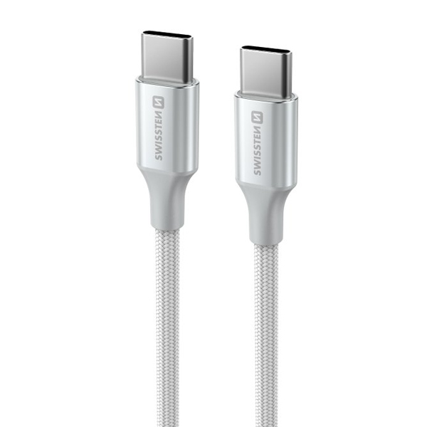 Kabl Swissten Textile II USB-C / USB-C 1,5m White - 71528204 Kabl Swissten Textile II USB-C / USB-C 1,5m White - 71528204