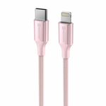 Kabl Swissten Textile II USB-C / Lightning 1,5m Pink - 71529205