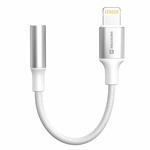 Kabl audio Swissten Textile Lightning (male) / 3,5mm AUX 0,15 M White - 73502314