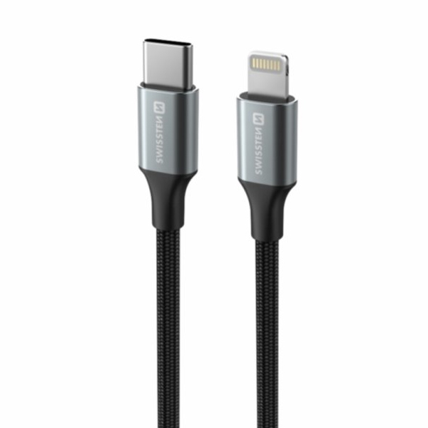 Kabl Swissten Textile II USB-C / Lightning 1,5m Black - 71529203