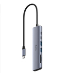 HUB Cudy UH407 7-in-1: 1xHDMI 4K, 1xUSB-C PD 100W, 1xUSB-C, 2xUSB A 3.2, 1xFT slot, 1xSDXC slot