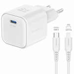 Punjač Swissten 1xUSB-C 35W PD + kabl USB-C/Lightning 1,2m White - 22070240