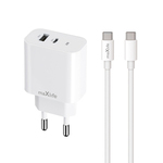 Punjač Maxlife MXTC-06-20AC bijeli PD QC 1xUSB-C 1xUSB 20W + USB-C USB-C kabl 20W OEM0101312