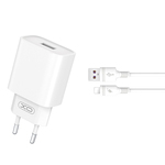 Punjač XO CE02D QC 3.0 18W 1xUSB bijeli + Lightning kabl GSM175056