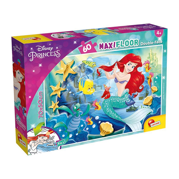 Puzzle Lisciani Maxi 2u1 Složi i oboji - Mala sirena 60 djelova