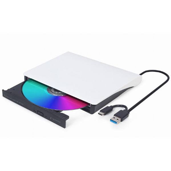 Eksterni DVDRW Gembird DVD-USB-03-BW čitač i rezač USB 3.1 Type C Bijeli