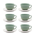 Set šoljica sa tanjirićima Oxford Flat Samambaia 200ml 6/1