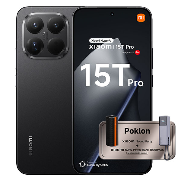 Mobilni telefon Xiaomi 15T 5G Pro 12/512GB (Black)* Mobilni telefon Xiaomi 15T 5G Pro 12/512GB (Black)*