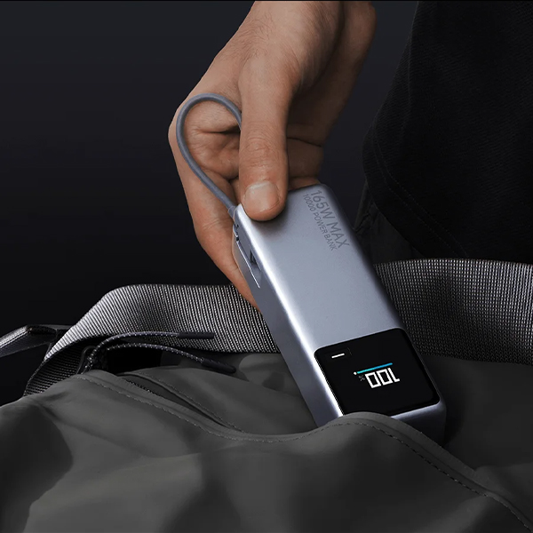 Power bank Xiaomi 165W/10000mAh, integrisan kabl, sivi (BHR9361GL)